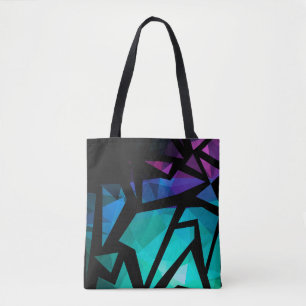 Abstract modern polygonal graffiti geometrical dar tote bag