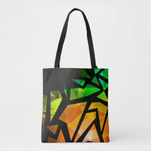 Abstract modern polygonal graffiti geometrical dar tote bag