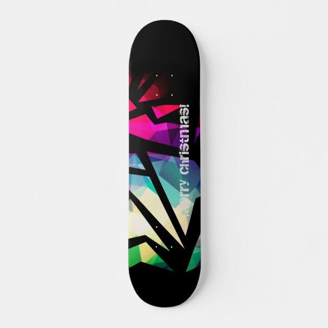 Abstract modern polygonal graffiti geometrical  skateboard (Front)