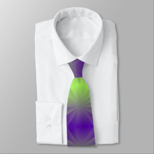 Abstract modern purple green ray stripes pattern tie