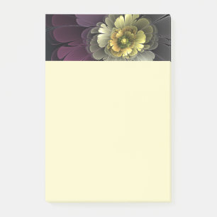 Abstract Modern Purpur Khaki Gray Fractal Flower Post-it Notes