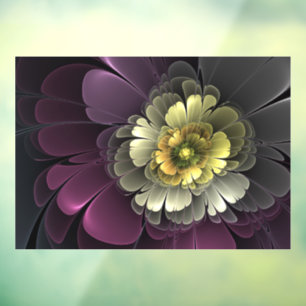 Abstract Modern Purpur Khaki Grey Fractal Flower