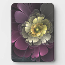 Abstract Modern Purpur Khaki Grey Fractal Flower