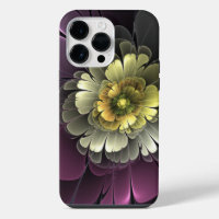 Abstract Modern Purpur Khaki Grey Fractal Flower