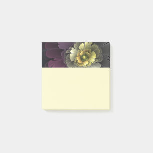 Abstract Modern Purpur Khaki Grey Fractal Flower Post-it Notes