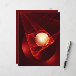 Abstract Modern Red Cream Fantasy Fractal Art