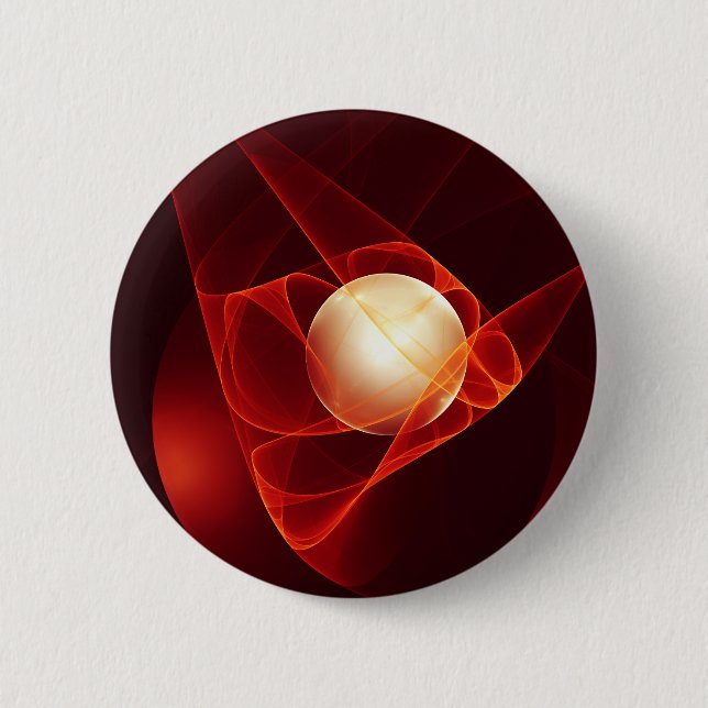 Abstract Modern Red Cream Fantasy Fractal Art 6 Cm Round Badge (Front)
