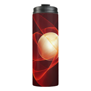 Abstract Modern Red Cream Fantasy Fractal Art Thermal Tumbler