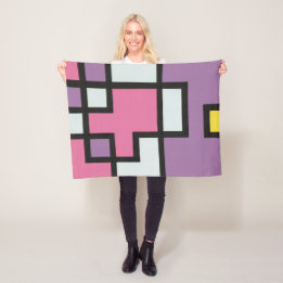 Abstract Modern Retro mapper #2 Fleece Blanket