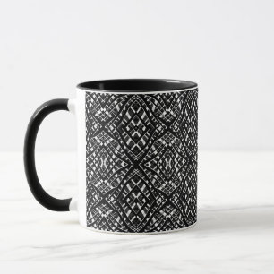 Abstract modern seamless ornamental white black ar mug