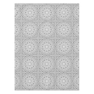 Abstract modern seamless ornamental white black ar tablecloth