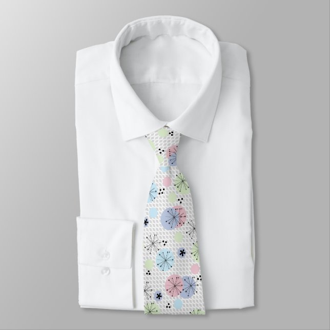 Abstract modern shapes circles polka dots light tie (Tied)