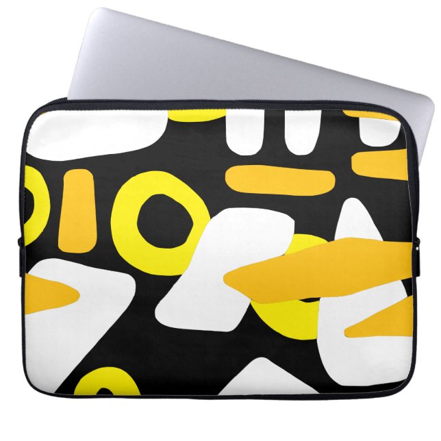 Abstract modern shapes laptop sleeve (Front)