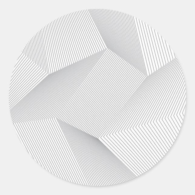 Abstract, modern, simple, dynamic line pattern classic round sticker (Front)