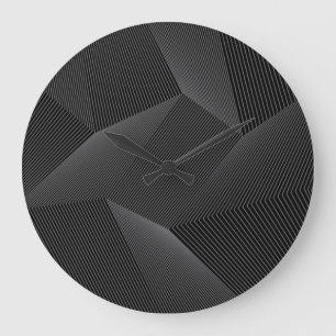 Abstract, modern, simple, dynamic line pattern large clock