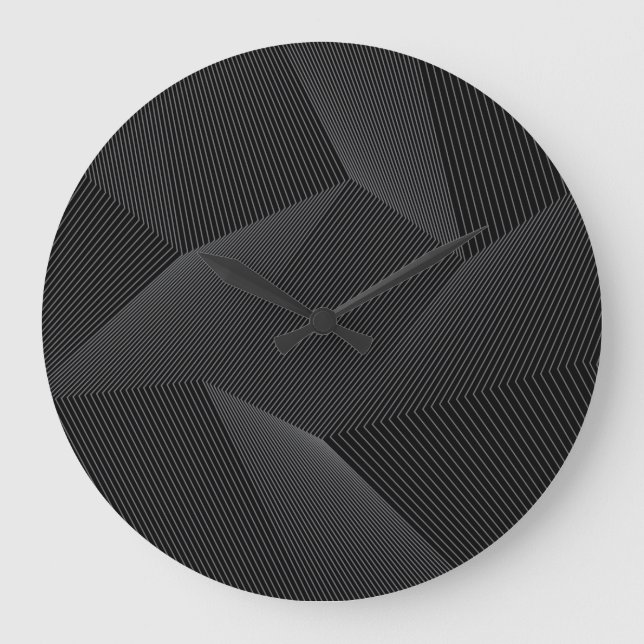 Abstract, modern, simple, dynamic line pattern large clock (Front)