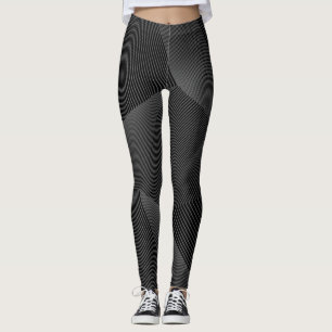 Abstract, modern, simple, dynamic line pattern leggings