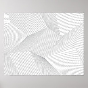 Abstract, modern, simple, dynamic line pattern poster