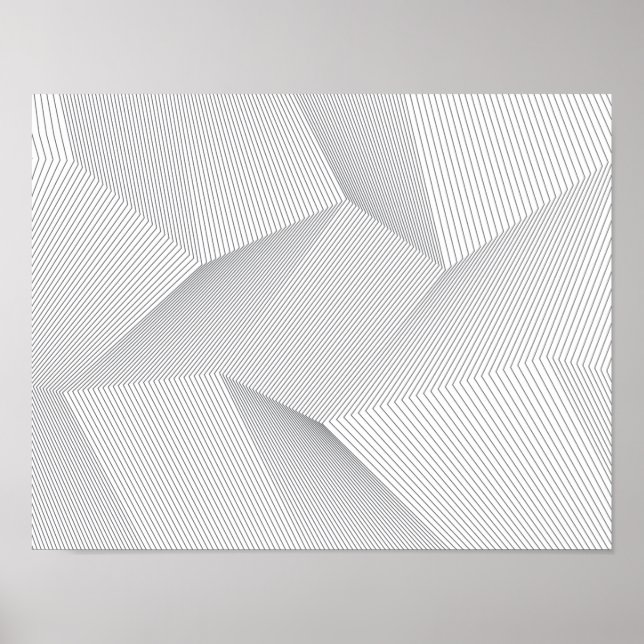 Abstract, modern, simple, dynamic line pattern poster (Front)