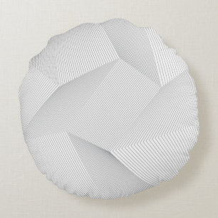 Abstract, modern, simple, dynamic line pattern round cushion