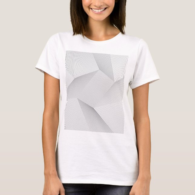 Abstract, modern, simple, dynamic line pattern T-Shirt (Front)