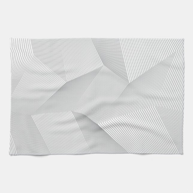 Abstract, modern, simple, dynamic line pattern tea towel (Horizontal)