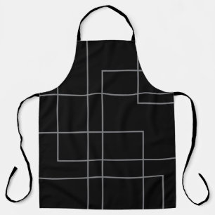 Abstract, modern, simple, minimal line pattern art apron
