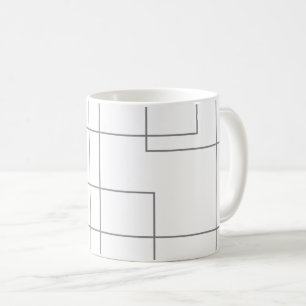 Abstract, modern, simple, minimal line pattern art coffee mug