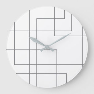 Abstract, modern, simple, minimal line pattern art large clock