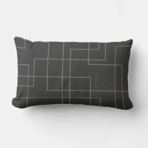 Abstract, modern, simple, minimal line pattern art lumbar cushion