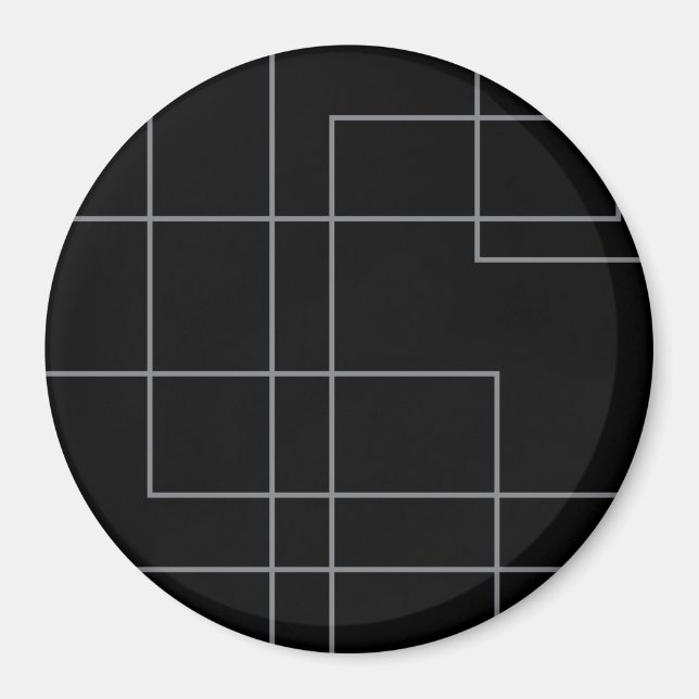 Abstract, modern, simple, minimal line pattern art magnet (Front)