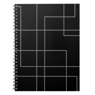 Abstract, modern, simple, minimal line pattern art notebook