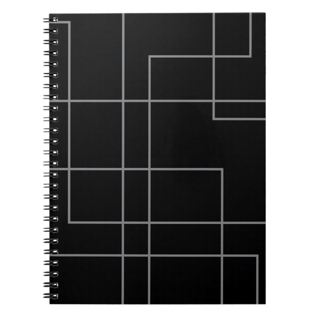 Abstract, modern, simple, minimal line pattern art notebook (Front)
