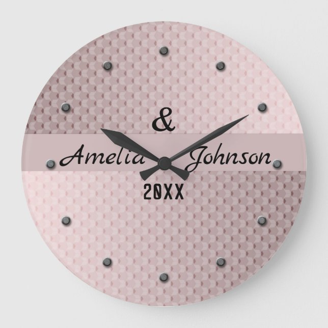 Abstract modern soft gradient liquid blurred paste large clock (Front)