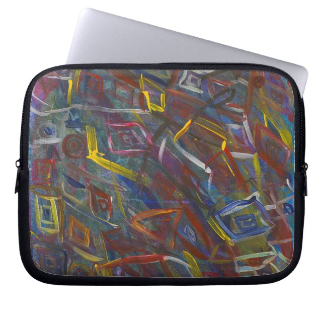 Abstract Modern "Squares" Laptop Sleeves (Front)