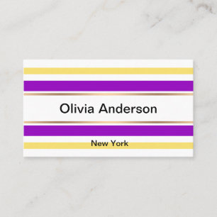 Abstract modern striped lined elegant fun cute per business card