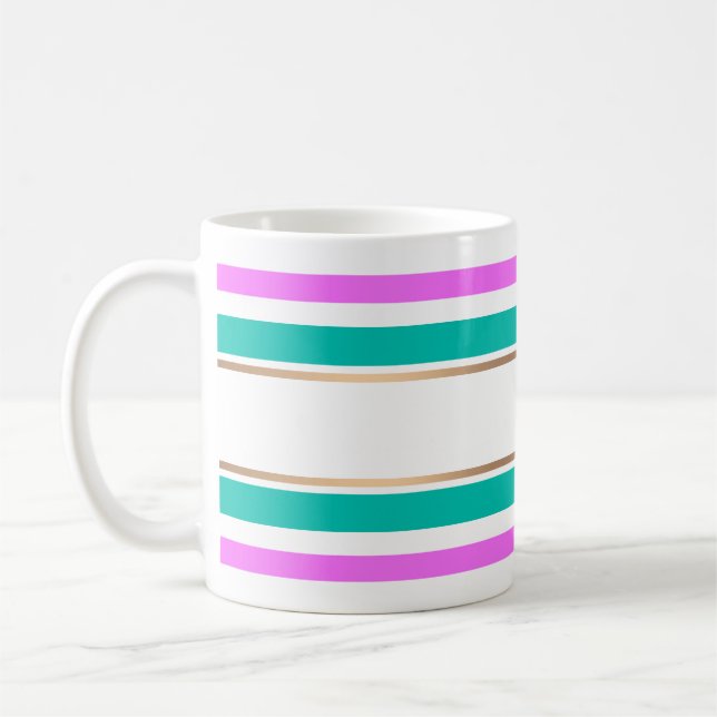 Abstract modern striped lined elegant fun cute per coffee mug (Left)