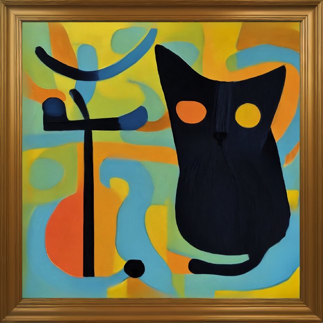 Abstract Modern Stylised Black Cat 1:1 Poster (Creator Uploaded)