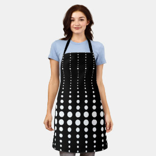 Abstract modern stylish black white lines dots cir apron