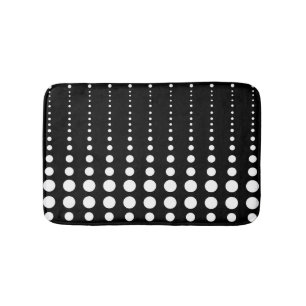 Abstract modern stylish black white lines dots cir bath mat