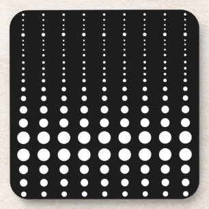 Abstract modern stylish black white lines dots cir coaster