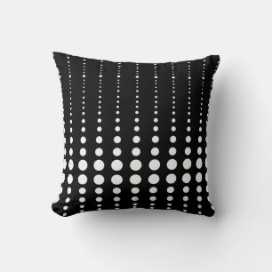 Abstract modern stylish black white lines dots cir cushion