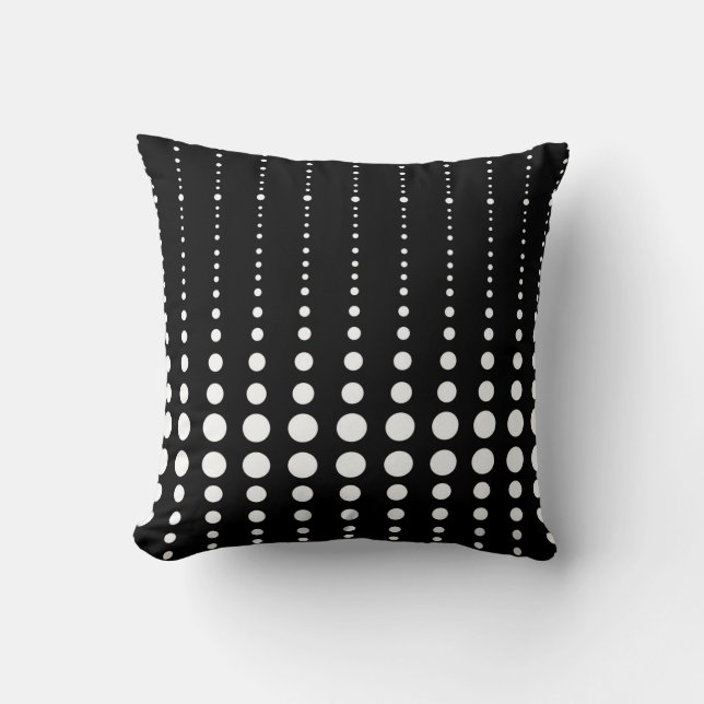 Abstract modern stylish black white lines dots cir cushion (Front)