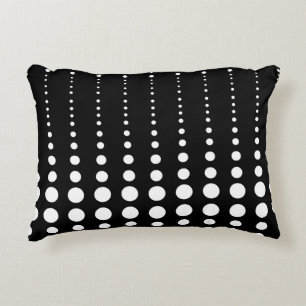 Abstract modern stylish black white lines dots cir decorative cushion