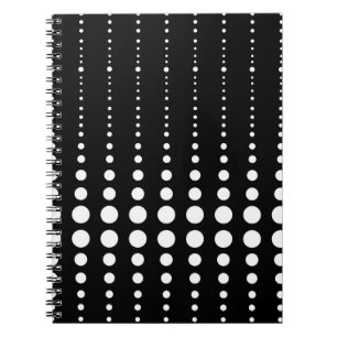 Abstract modern stylish black white lines dots cir notebook