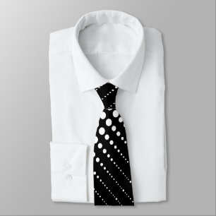 Abstract modern stylish black white lines dots tie