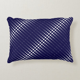 Abstract modern stylish navy white lines dots circ decorative cushion