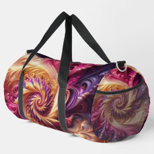 Abstract Modern Swirling Pink, Gold and Purple Duffle Bag