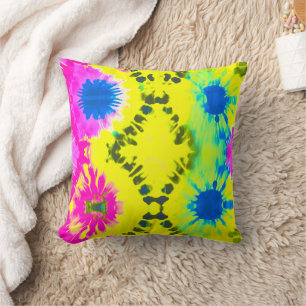 ABSTRACT MODERN TIE-DYE CUSHION