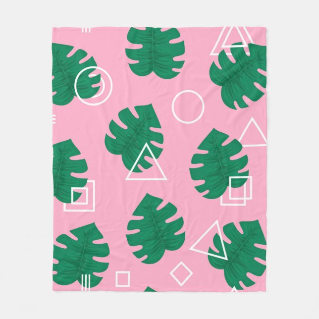 Abstract modern trendy style hipster geometry seam fleece blanket (Front)